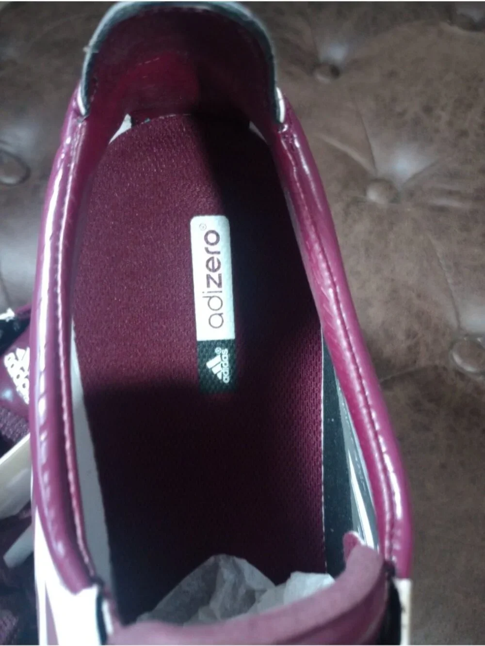 New Marrón/Purple Adidas Adizero 5-Star Soccer/Football Cleats Mens Size 15